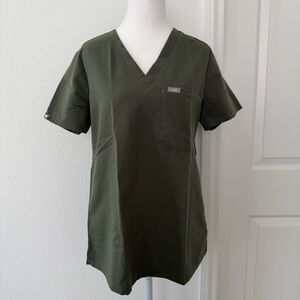 Preowned FIGS Catarina One-Pocket Scrub Top, Sz S - Moss